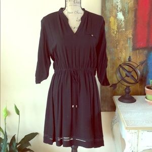 Vanity 3/4-sleeve cinch-waist dress
